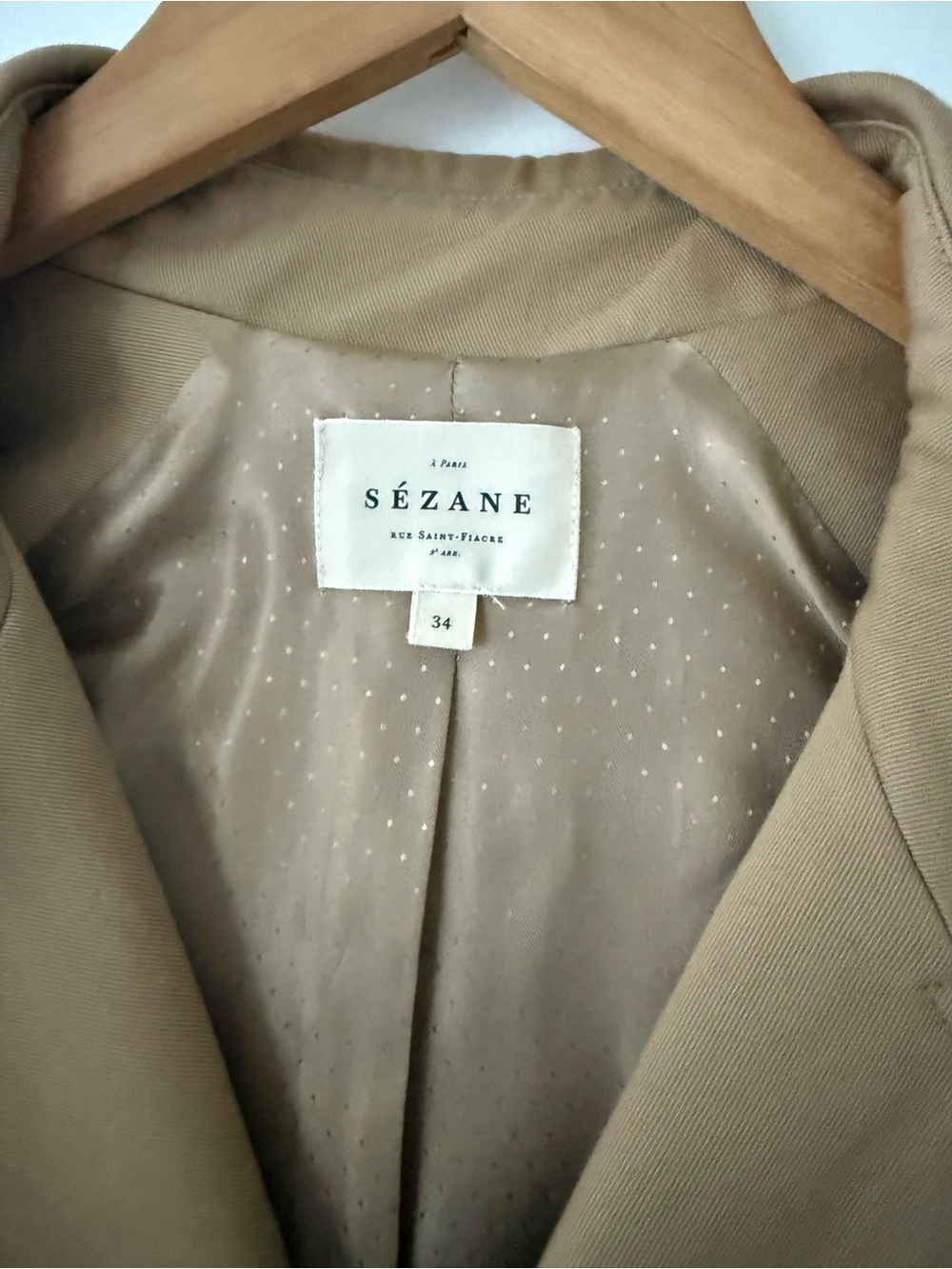 SEZANE Scott Trench Coat Sz 2 - Picture 4 of 4